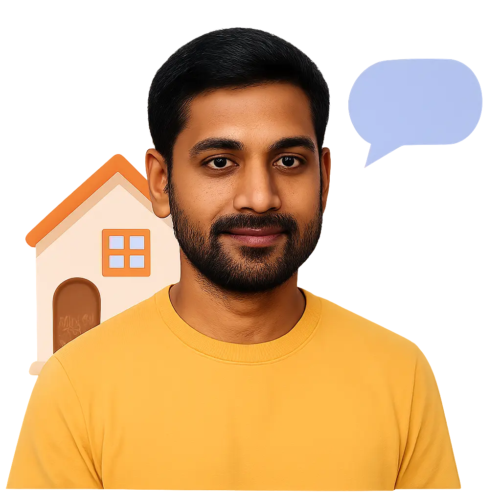 Person with home illustration