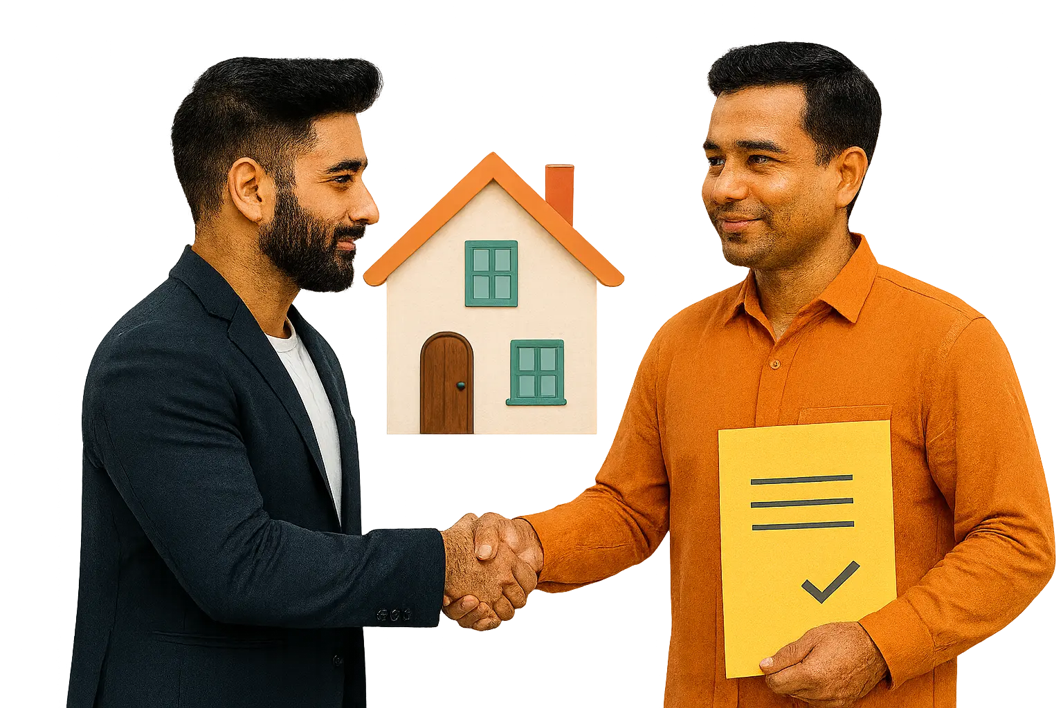 Two people sealing the deal